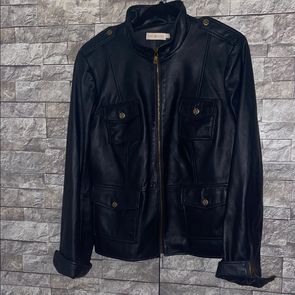 Tory Burch Navy Leather Jacket